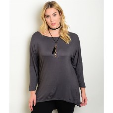 CHARCOAL PLUS SIZE TOP